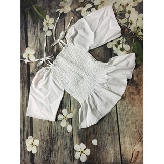 ÁO NHÚN BẸT VAI CỘT NƠ