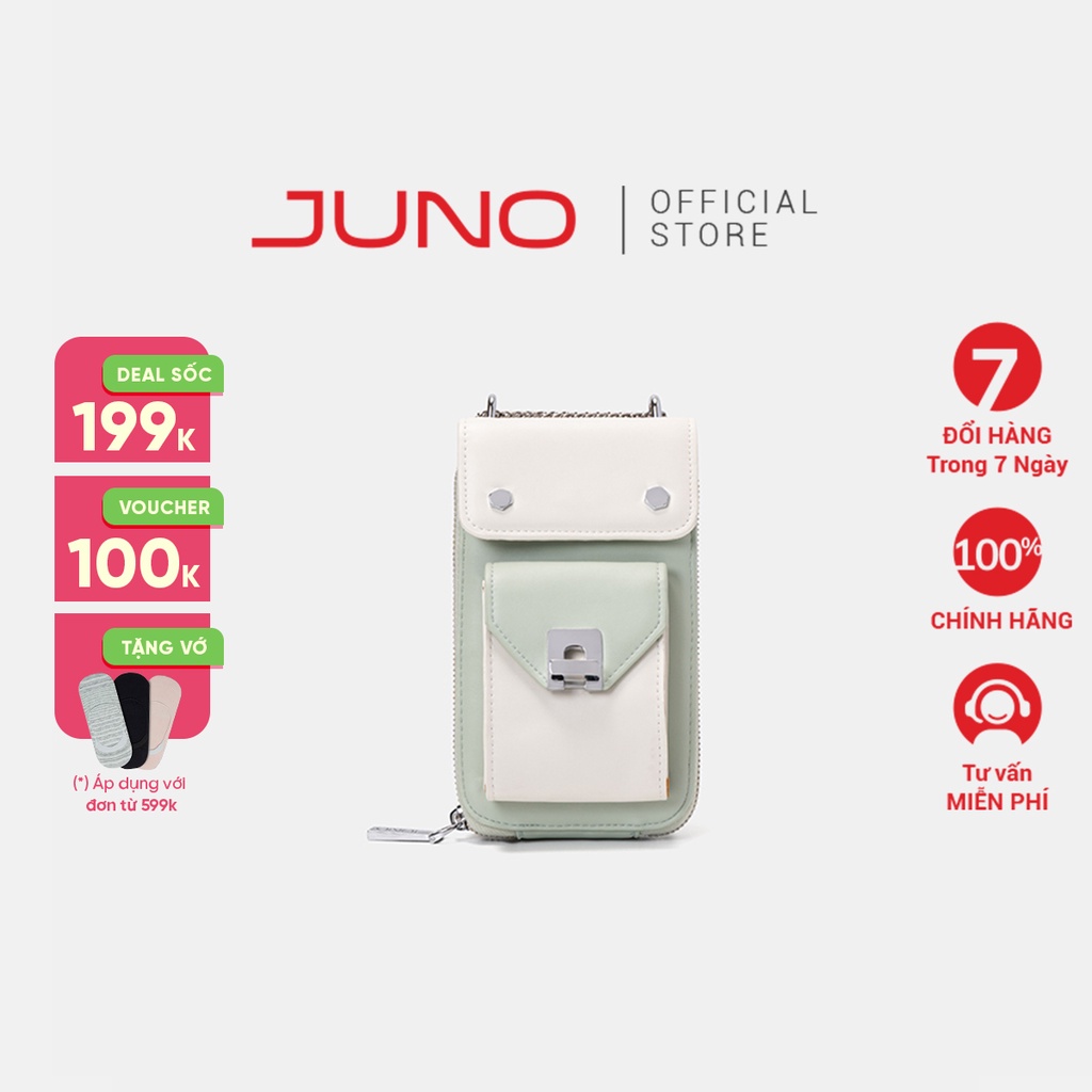 Túi Xách Nữ Thời Trang JUNO Cỡ Nhỏ Phối Ngăn Mini TXN571