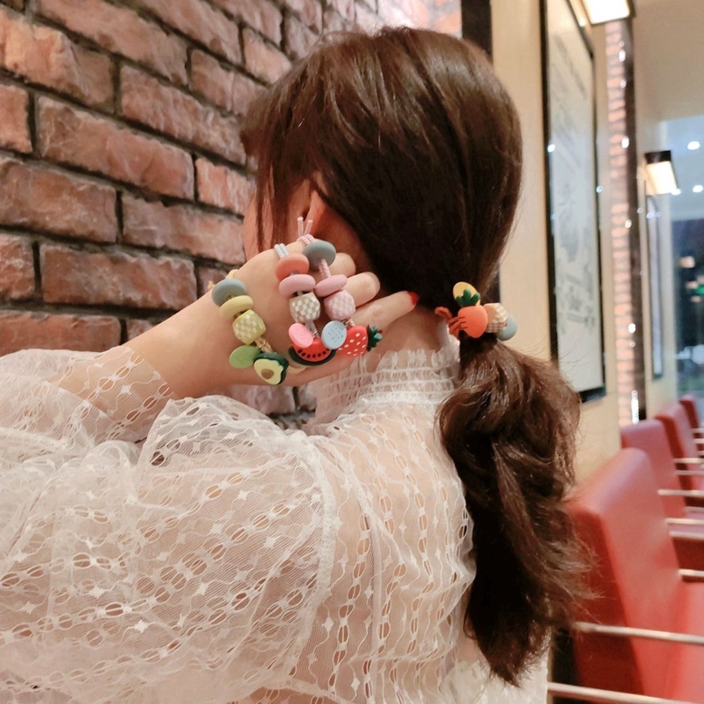 Dây cột tóc trái cây dễ thương TÍM STORE phụ kiện thời trang phong cách hàn quốc