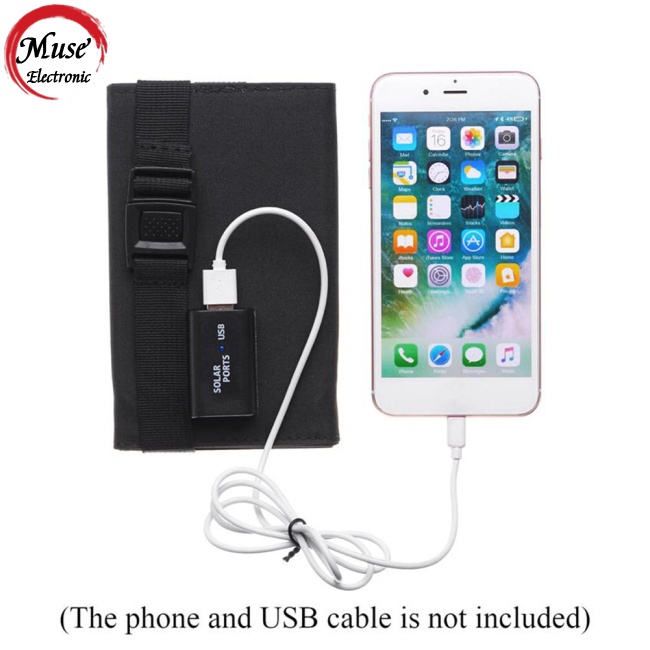 Tấm Pin Năng Lượng Mặt Trời Chống Thấm Nước 20w 5v Có Thể Gập Lại Dành Cho Điện Thoại Di Động