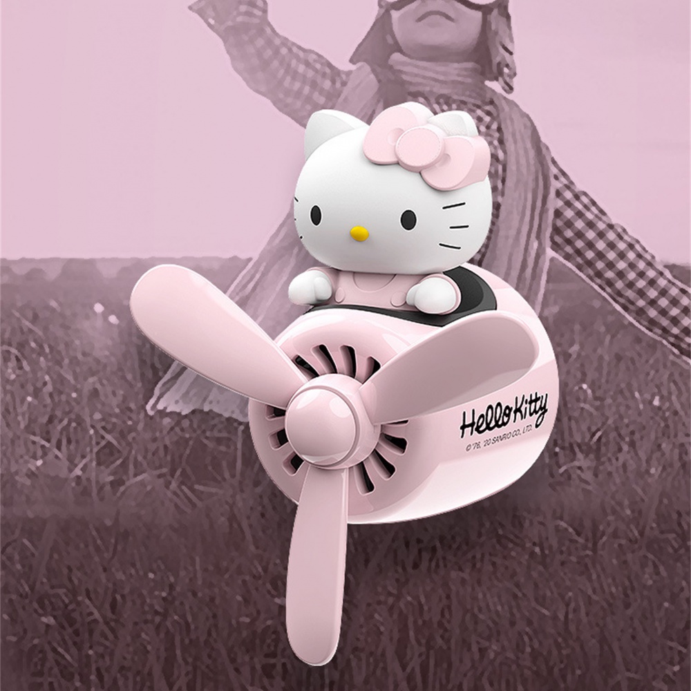 Quạt Khuếch Tán Hương Thơm Gắn Lỗ Thông Gió Xe Hơi Hình Mèo Kitty Hoạt Hình Đáng Yêu