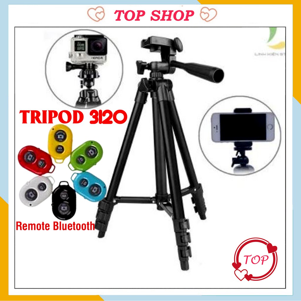 Gậy 3 chân chụp hình, live stream Tripod TF 3120,remove bluetooth tương thích với nhiều dòng máy ảnh, điện thoại/Topshop