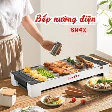 Bếp nướng, Bếp nướng điện không khói SATO BN41, Hợp Kim Nhôm Đúc Nguyên Khối Phủ Chống Dính Cao Cấp bảo hành 36 tháng.