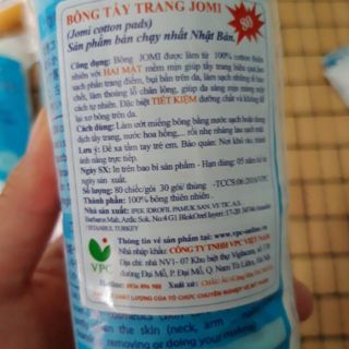 Combo 2 Bông tẩy trang Jomi 80 miếng