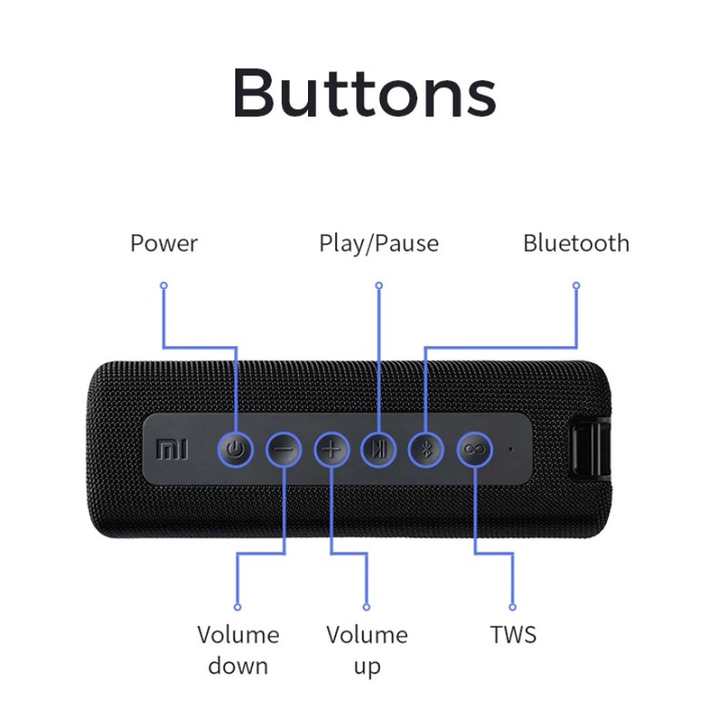 Loa Bluetooth Outdoor Xiaomi Portable Speaker 16W MDZ-36-DB - Hàng Chính Hãng - BH 6 Tháng