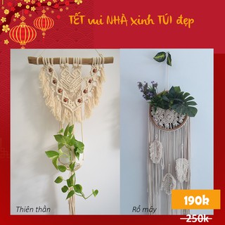Rổ mây đan dây treo trang trí