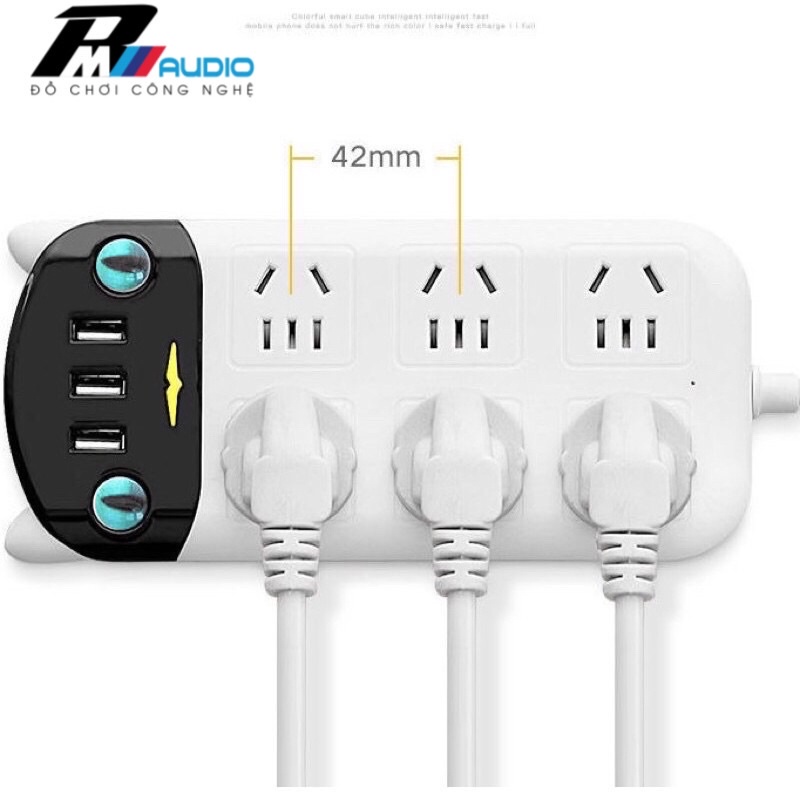 Ổ cắm điện thông minh tiện dụng đa chức năng, chống giật,chống cháy nổ kèm giá đỡ điện thoại