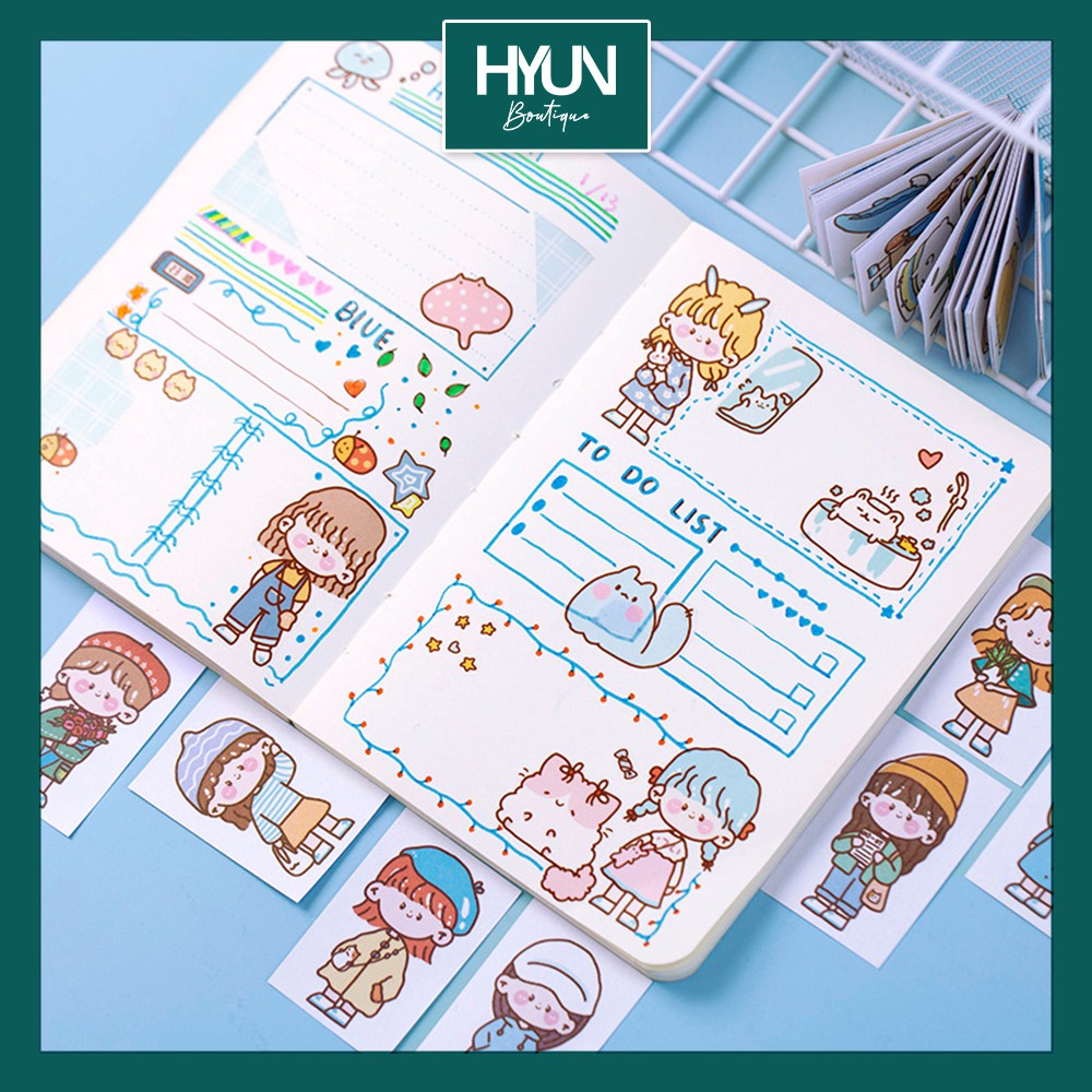 Sticker dán cute trang trí 50 tờ Small Meatball Sticker trang trí sổ tay HYUN BOUTIQUE