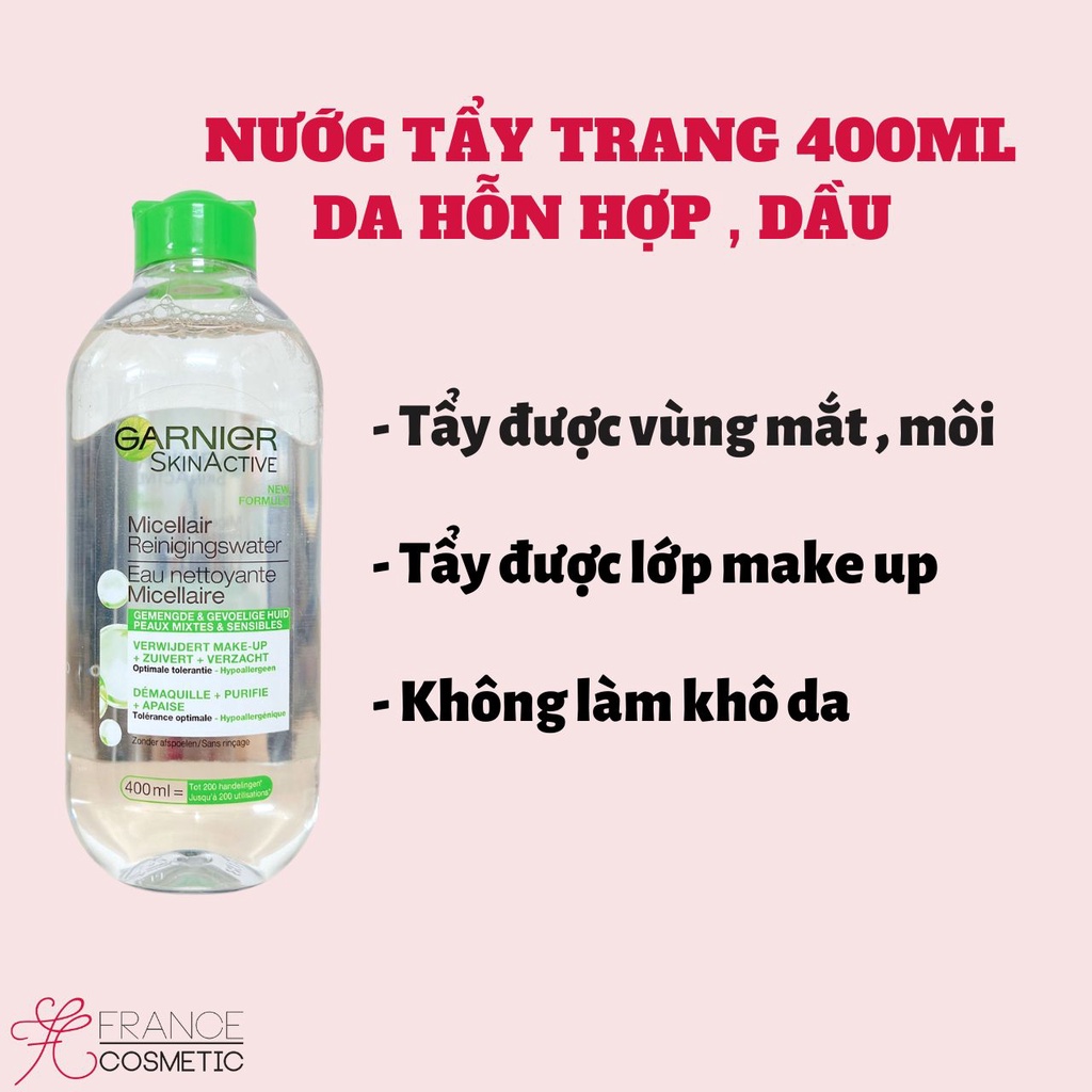 TẨY TRANG GARNIER CHO DA HỖN HỢP, DA DẦU