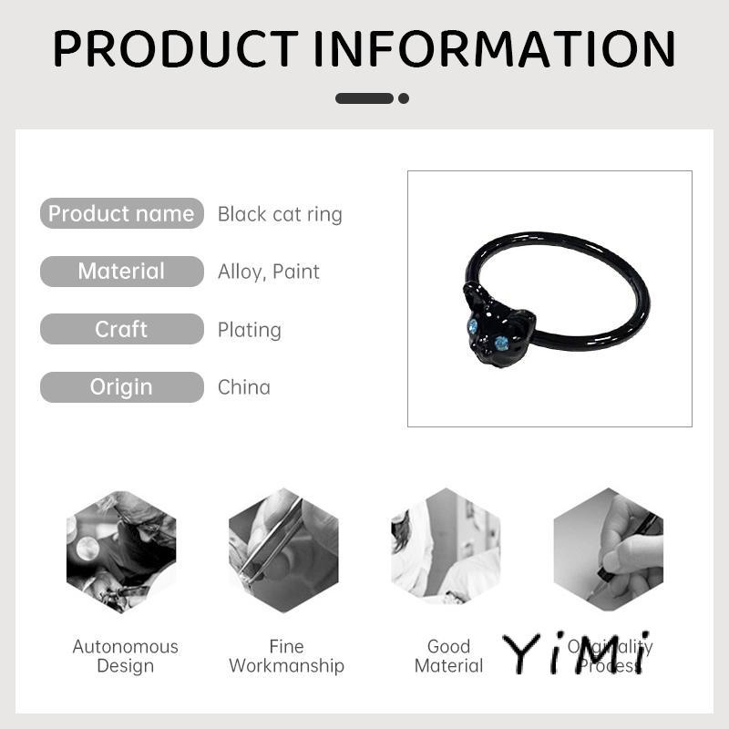 Nhẫn Hình Mèo Đen Phong Cách Hàn Quốc Dành Cho Nữ