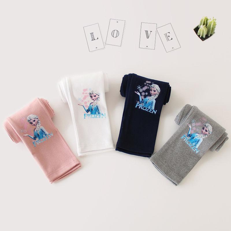 Quần Legging Cotton In Hình Công Chúa Elsa Xinh Đẹp Cho Bé Gái