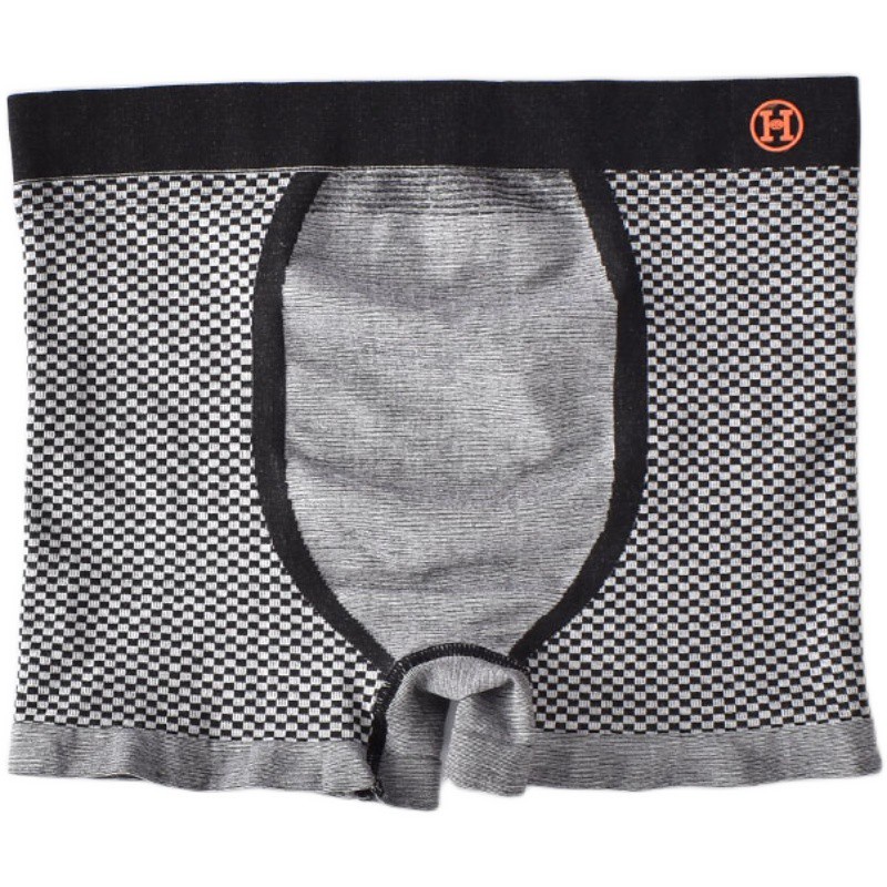 Hộp 3 quần lót đùi nam sịp cao cấp cotton co giãn 4 chiều chữ H màu cam freesize từ 55 đến 80kg