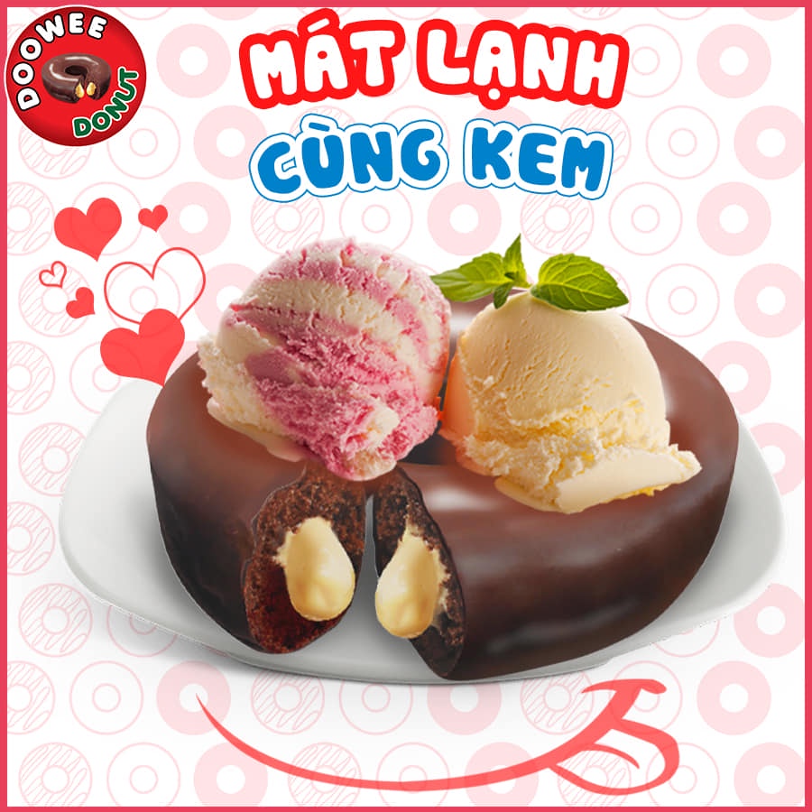 Bánh Doowee donut phủ socola nhân kem 30g