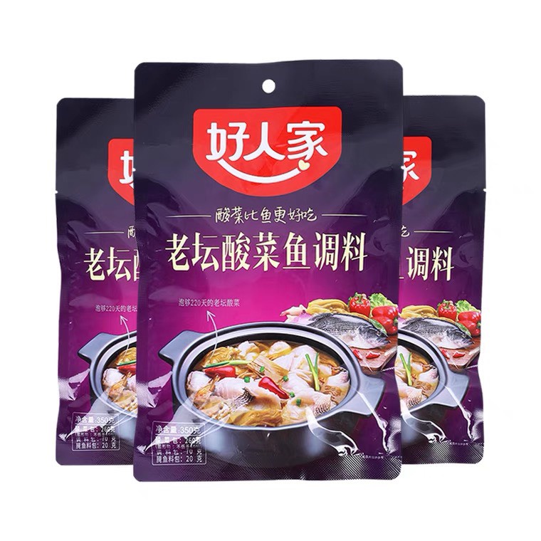 Gia vị nấu canh cá dưa chua cay Tứ Xuyên HaoRenJia 350g