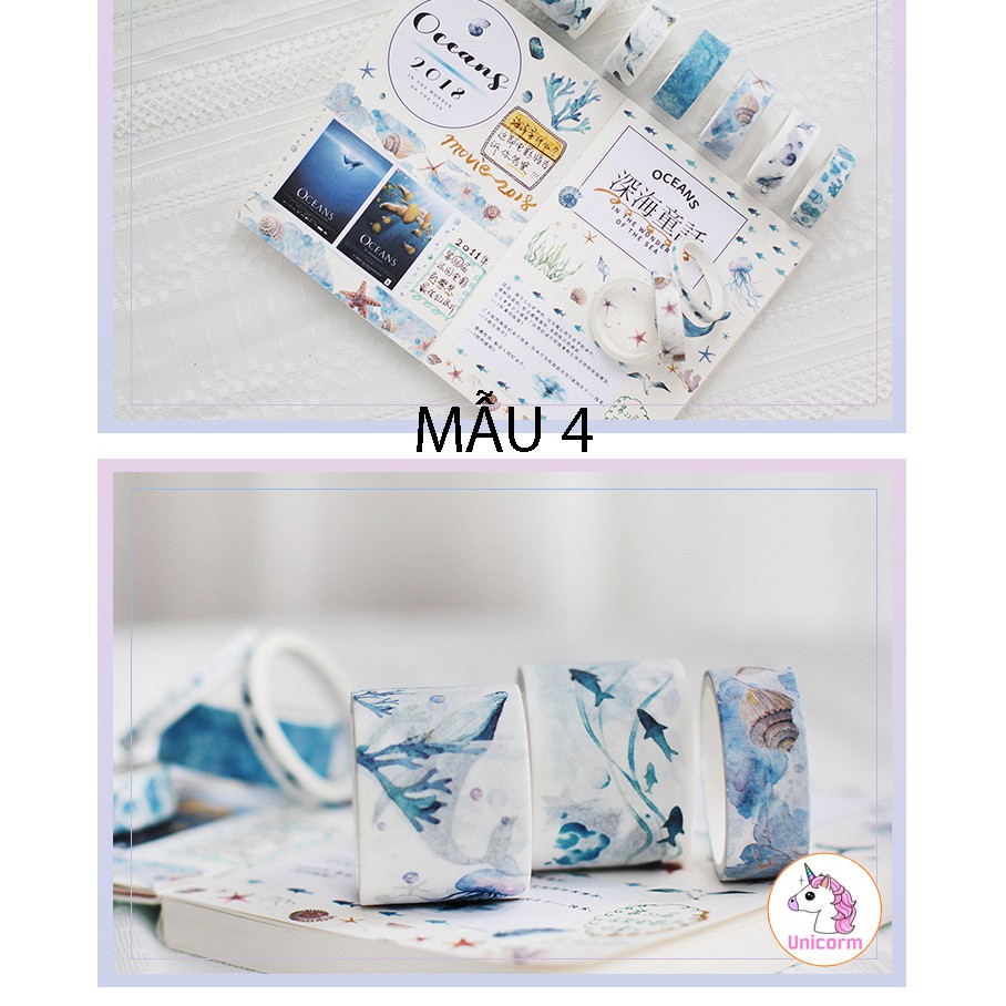 Set 10 cuộn băng dính trang trí - băng keo trang trí siêu đẹp trang trí scrapbook, sổ tay planner,...