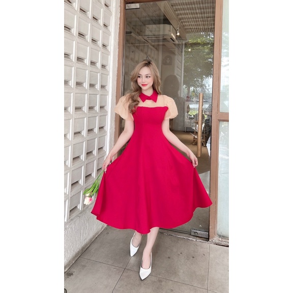ĐẦM FORD TAY VOAN ĐẦM ĐỎ CHỨNG TỎ THU HÚT ÁNH NHÌN TỪ ĐỐI PHƯƠNG CHIẾC ĐẦM HOT CỦA SHOP GIÚP CHỊ EM CỰC XINH TRONG MẮT M
