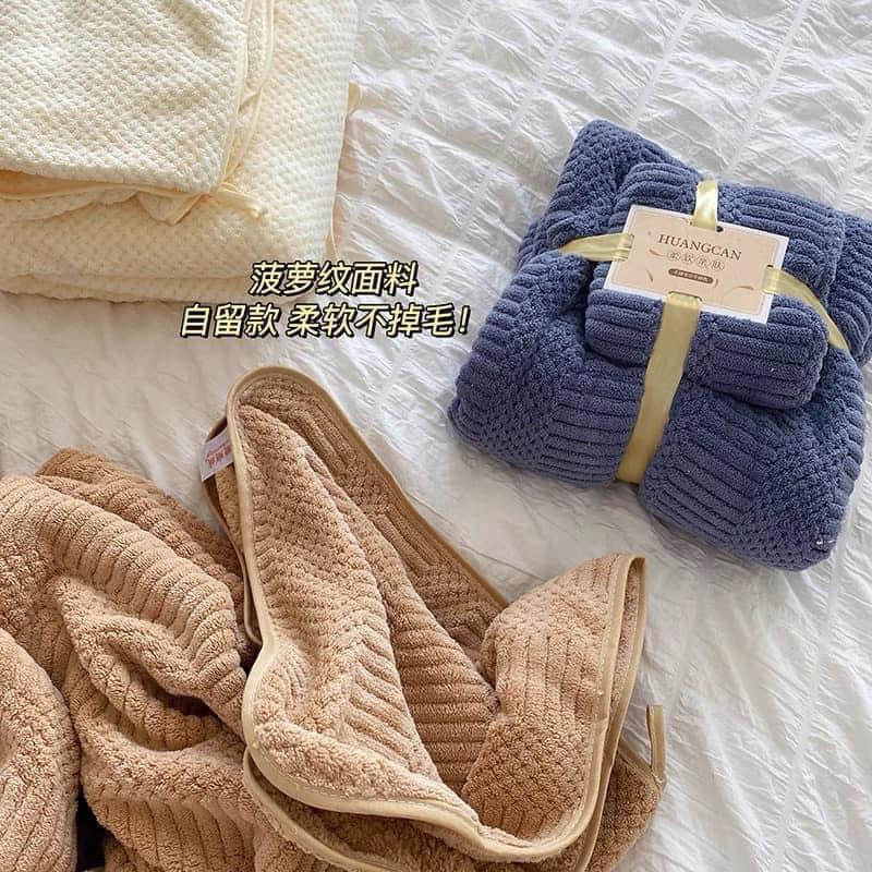 Khăn tắm và khăn mặt Hàn Quốc siêu mềm mịn [Set 2 cái]