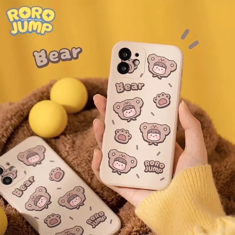 Ốp lưng hình gấu tooro cute cạnh vuông giả ip12 5/5s/6/6plus/6s/7/7plus/8/8plus/x/xr/xs/11/12/pro/max