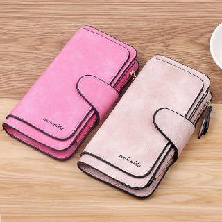 Điểm mới khóa khóa Phiên bản Hàn Quốc của ví lớn gấp ba lần túi xách thời trang nhiều loại ví nữ ví mờ vải hai màu