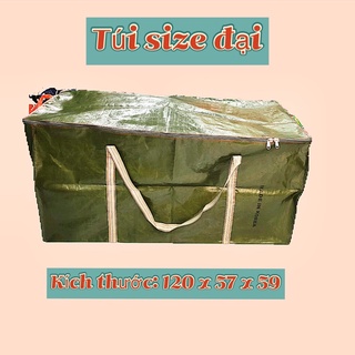 Loại dày- Size Đại- Túi đựng đồ bằng vải bạt đa dụng có khóa kéo hai đầu.