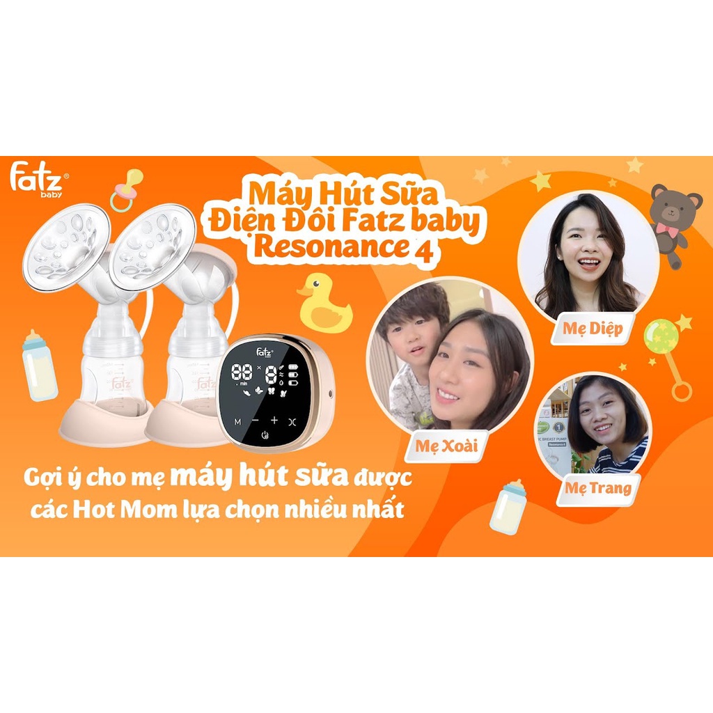 Máy Hút Sữa Điện Đôi Resonance 4 Fatzbaby Tiện Lợi Bản Nâng Cấp 👨‍👩‍👧 FREE SHIP 👨‍👩‍👧 - BẢO HÀNH 12 THÁNG