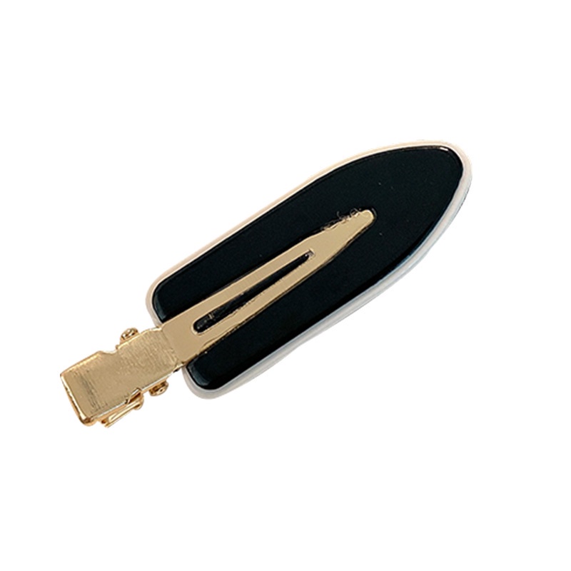 Kẹp Tóc Mái Bằng acrylic Họa Tiết Hình Học Màu Trắng Đen Phong Cách vintage Hàn Quốc Cho Nữ