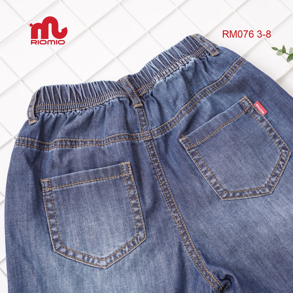 Quần bò bé trai Quần short jean Riomio 100% cotton jean thoáng mát thấm hút mồ hôi hand feel mềm mịn - RM076