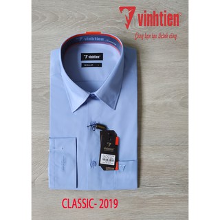 Áo Sơ Mi Nam Dài Tay Classic Vĩnh Tiến Xanh