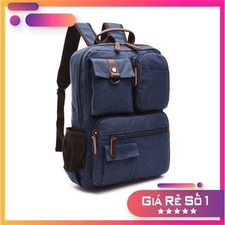 Balo túi xách vải canvas công sở du lịch phong cách Vintage - Xanh