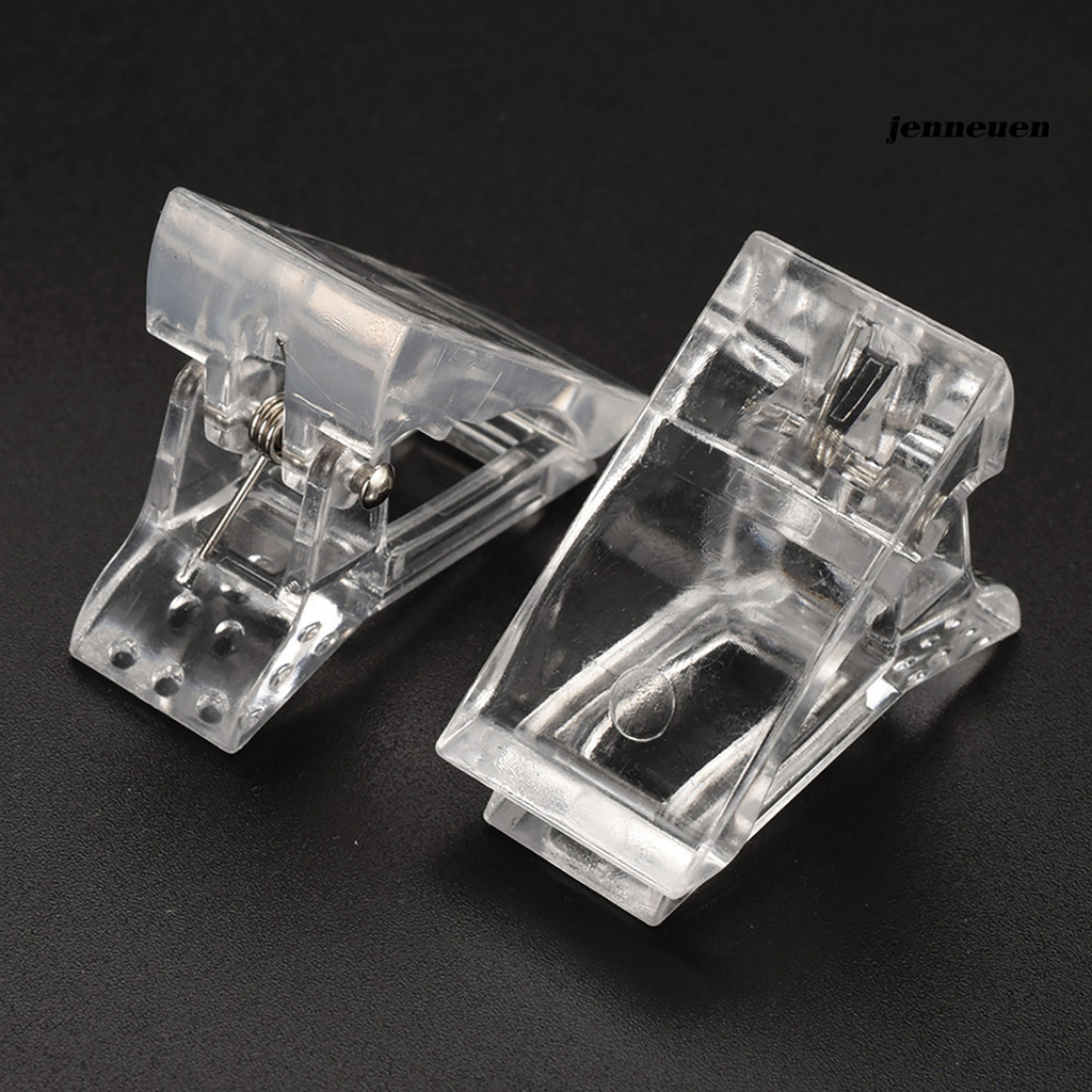 [Hàng mới về] Bộ 10 Kẹp Giữ Miếng Dán Móng Tay Bằng Nhựa Trong Suốt Tiện Dụng