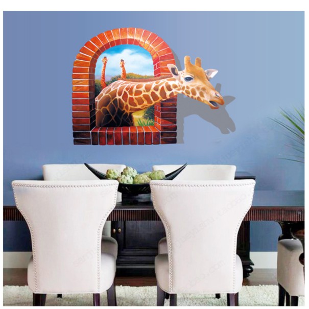 Decal trang trí Hươu cao cổ mẫu mới