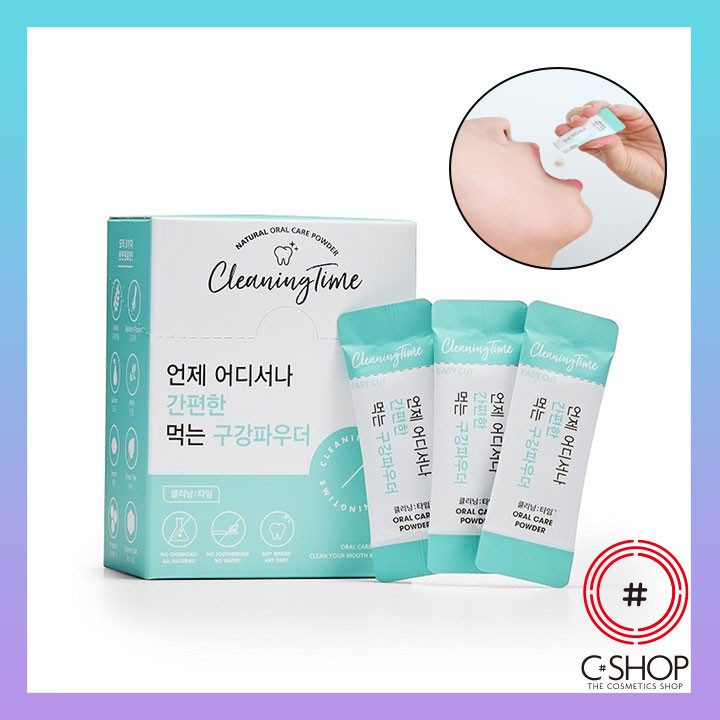 Bột Súc Miệng CLEANING TIME NATURAL ORAL CARE POWDER_Mỹ phẩm Hàn Quốc chính hãng