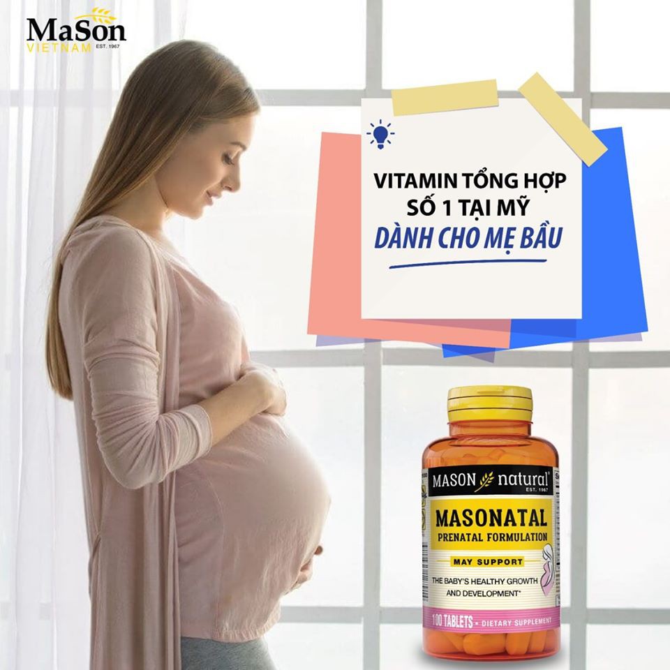 MASONATAL PRENATAL FORMULATION – Dưỡng Chất Dành Cho Phụ Nữ Mang Thai, Cho Con Bú Lọ 60 Viên