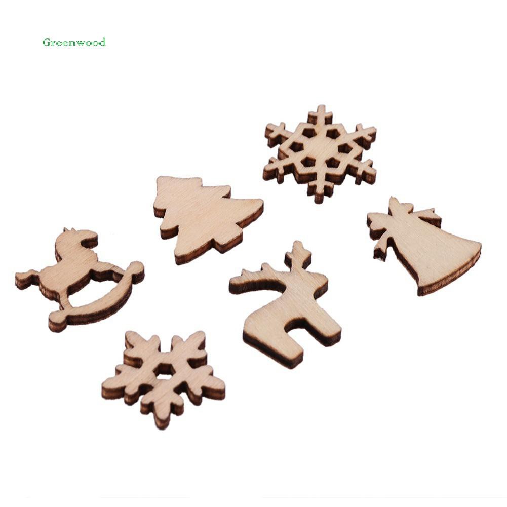 Set 50 miếng gỗ trang trí chủ đề Noel
