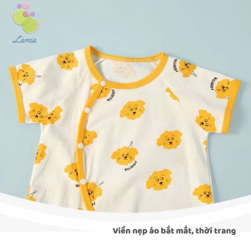 Bộ Body Đùi Cúc Giữa Vạt Chéo Mỏng Mát Cho Bé Sơ Sinh Mùa Hè 𝟐𝟗𝐁𝐃D𝐔