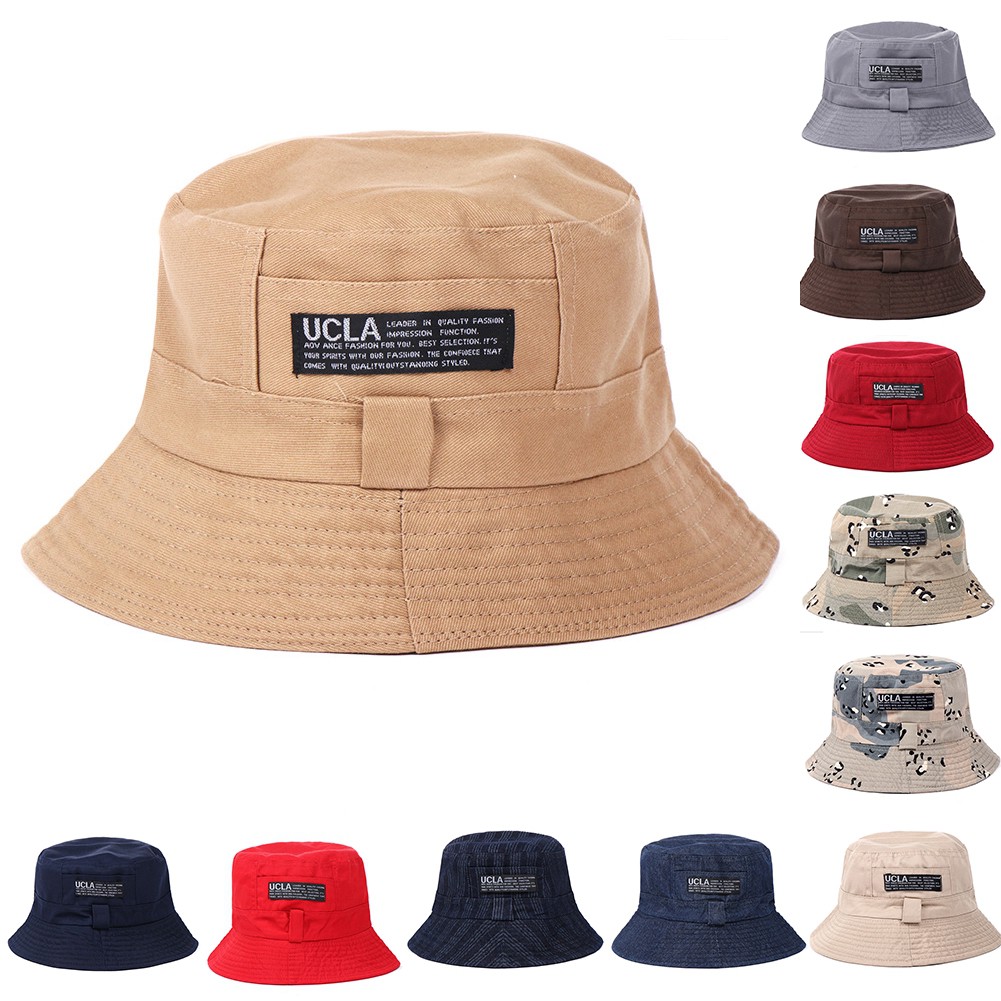Nón Bucket chất liệu canvas họa tiết chữ thời trang mùa hè cho nam và nữ