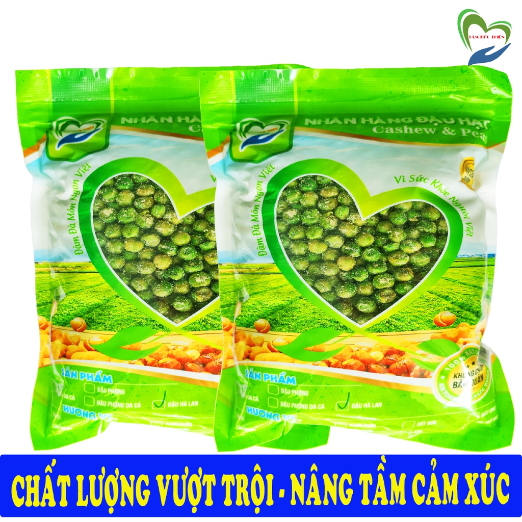 Combo 1KG Đậu Hà Lan 2 Vị: Rang Muối và Rang Phô Mai Tâm Đức Thiện 2 x Túi 500GR