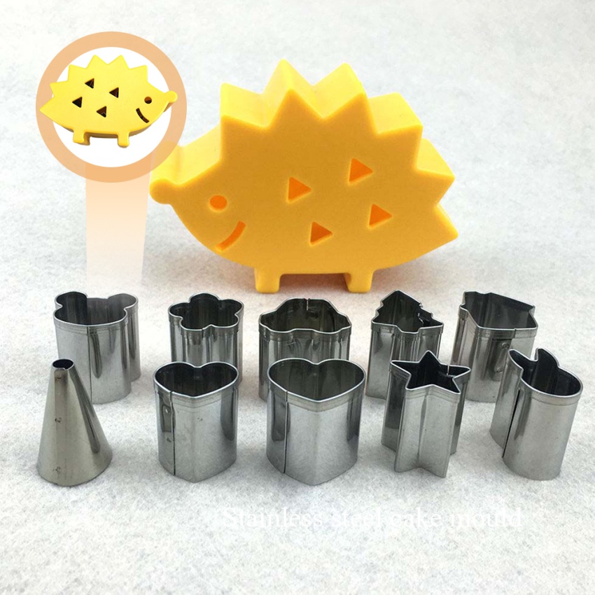 Bộ 10 Khuôn Cắt Bánh Quy / Trái Cây Mini Bằng Thép Không Gỉ