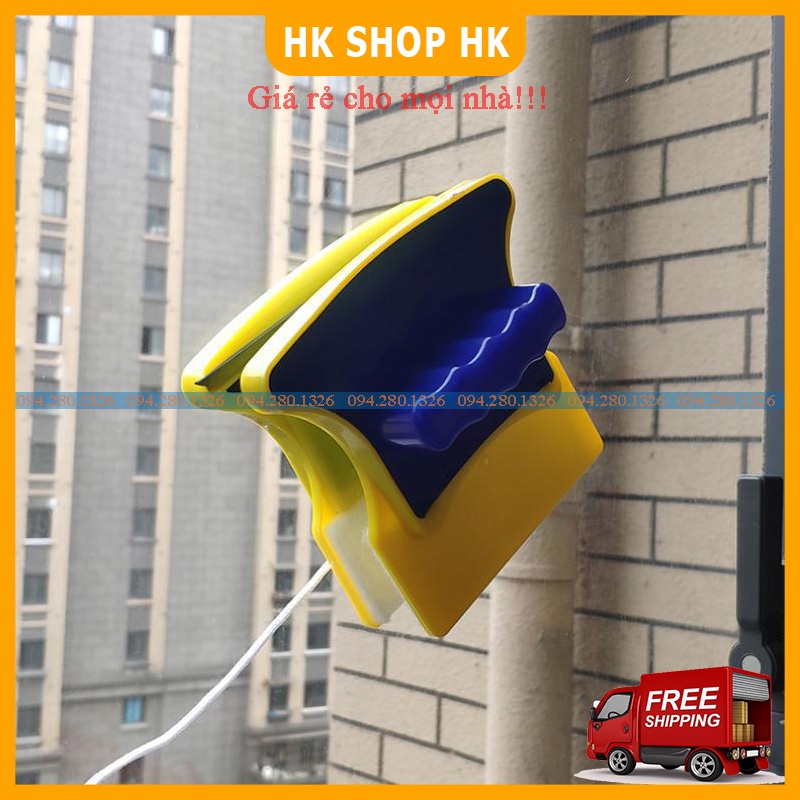 Bộ lau kính 2 mặt với miếng nam châm hút mạnh, lau 1 lần sạch 2 mặt kính an toàn, tiện lợi, hiệu quả