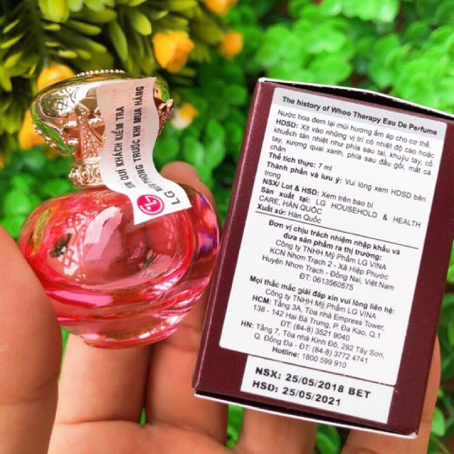 Nước hoa mini 7ml Whoo Therapy Eau Perfume sang trọng, thư thái dịu nhẹ/ mỹ phẩm Ohui công ty chính hãng cao cấp