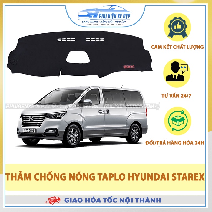 Thảm taplo ô tô lông cừuHÀNG LOẠI I xe Hyundai Starex [MỚI NHẤT] chống nóng có 3 lớp chống trượt