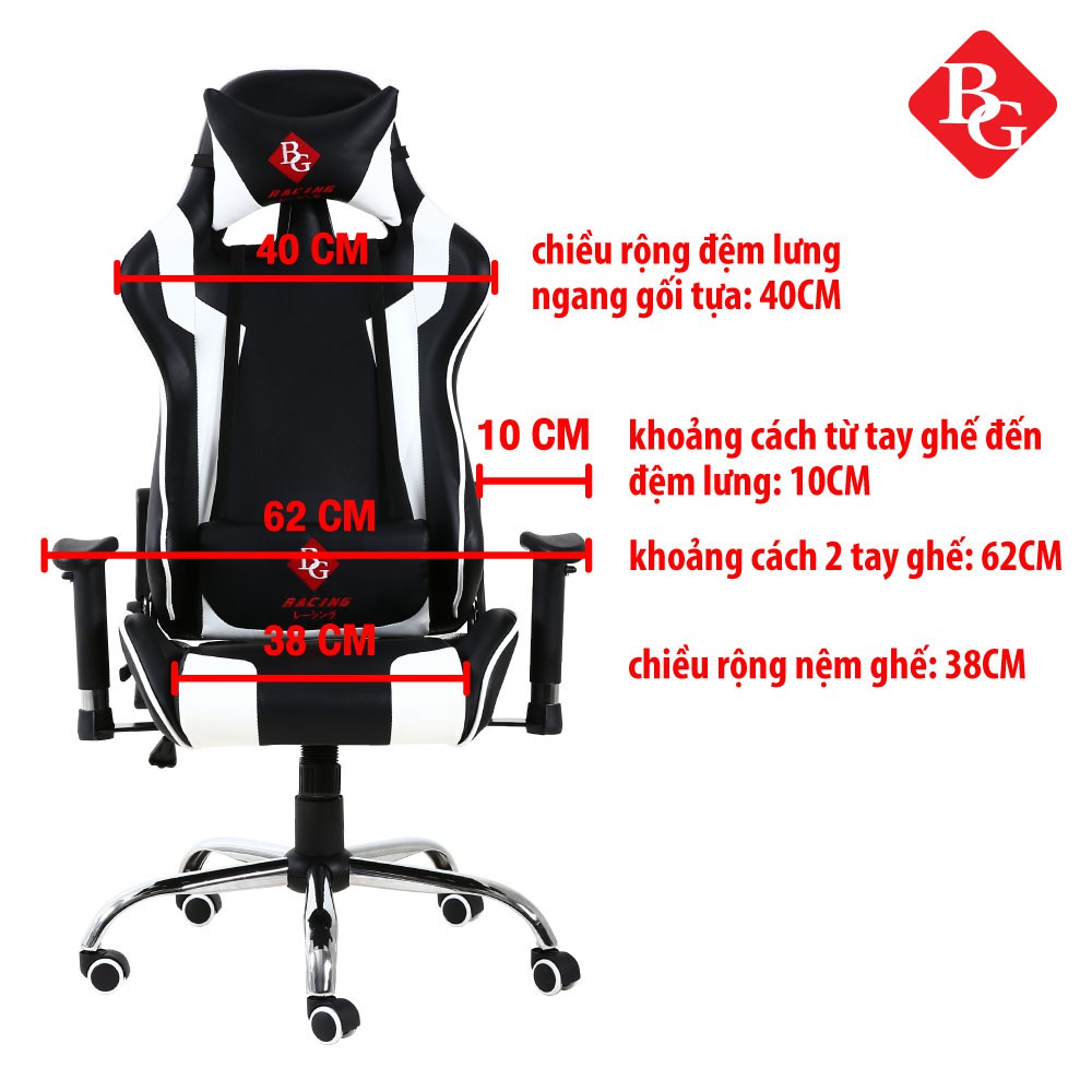 Ghế game văn phòng BG MODEL G1 chân xoay cao cấp 360 độ