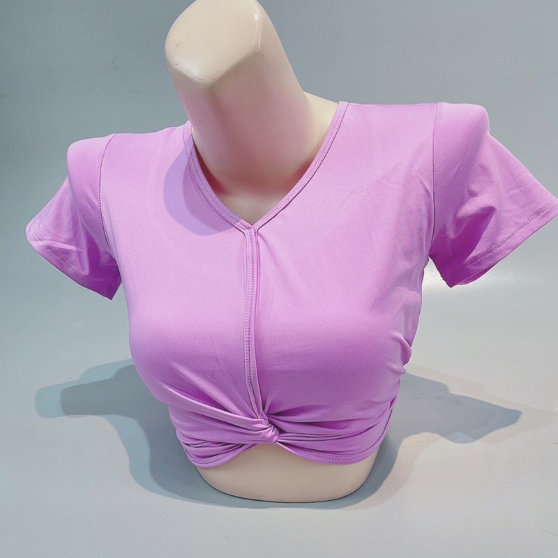 Áo Croptop Nữ Tập Gym Yoga Chất Vải Dày Dặn Mềm Mại Co Giãn