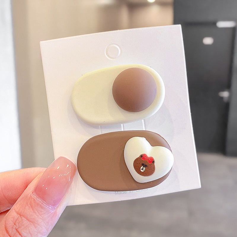 Kẹp tóc hình chú gấu hoạt hình chống trượt cho bé gái