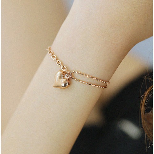 Lắc Tay Trái Tim Titan Ko Đen TT 3430