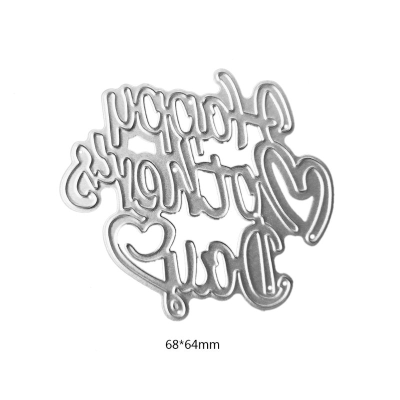 Khuôn Cắt Giấy Kim Loại Hình Trái Tim In Chữ Happy Mother 'S Day