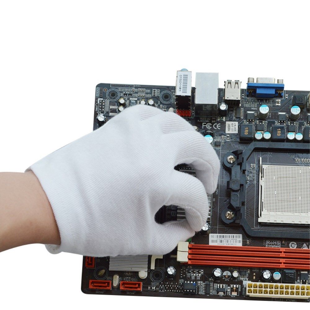 Bộ 6 đôi găng tay cotton dày dặn chống mồ hôi chống in dấu vân tay dùng trong công việc