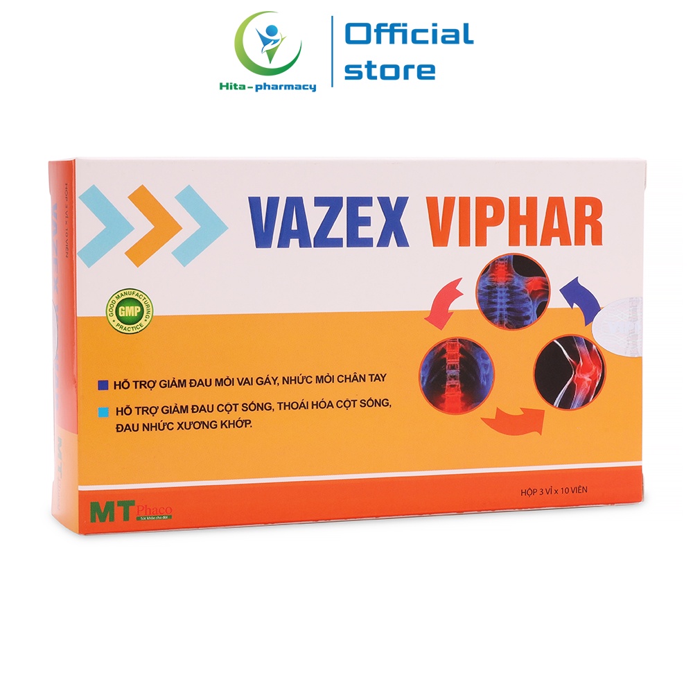 VAZEX VIPHAR MT Pharco thảo dược giảm đau nhức mỏi vai gáy, xương khớp 30 viên [VAZEX VIPHAR]