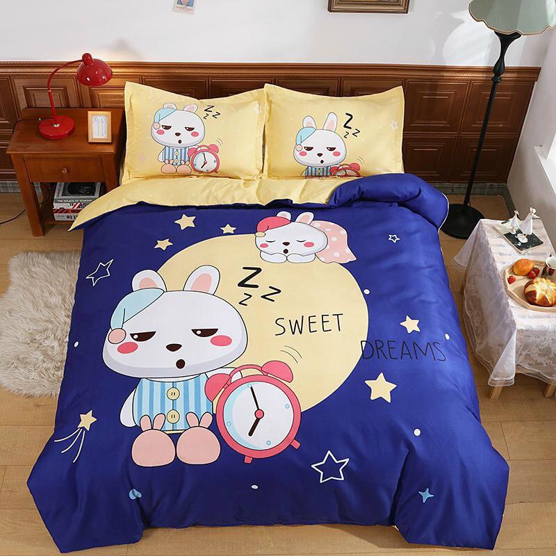 Bộ Chăn Ga Gối Cotton Tina HIN BEDDING Cho Bé Yêu, Chất Liệu Cotton 3D Mềm Mịn Đủ Kích Thước Hình In Dễ Thương