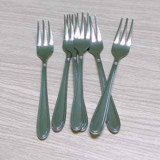 Nĩa Trái Cây cán viền đôi Inox cao cấp SUS430 không gỉ - Hiệu ST dài 13.5cm - Thép không gỉ sáng bóng